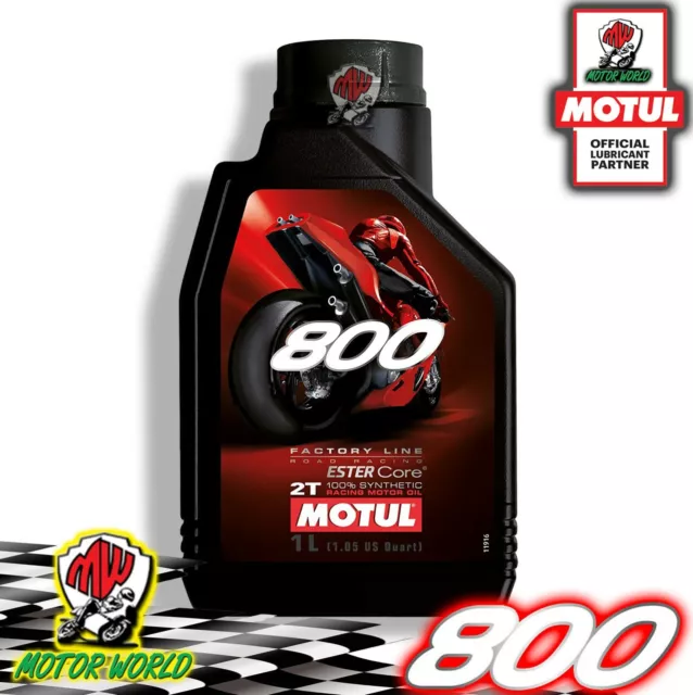 Huile Motul 800 2T Road Factory Line Synthétique Ester Core Racing Mélange 1 L