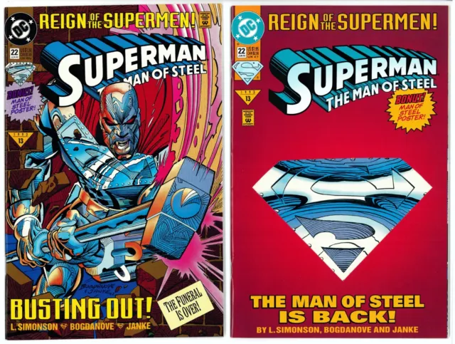 SUPERMAN MAN OF STEEL #22 Lot 2 Copies NM/MT 9.8 DC 1993 REIGN OF THE SUPERMEN