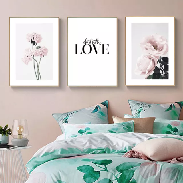 Home Hanging Decor Print Paper Canvas Wall Art Do it with love 3 sets Poster