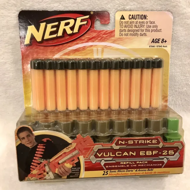 Nerf N-Strike Vulcan EBF-25 Refill Pack 25 Sonic Micro Darts Ammo Belt NIP