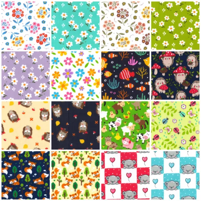 polycotton fabric quality craft material fat quarter metre flower FLORAL NOVELTY