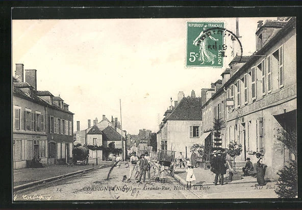 CPA Corbigny, Grande-Rue, Hôtel de la Poste