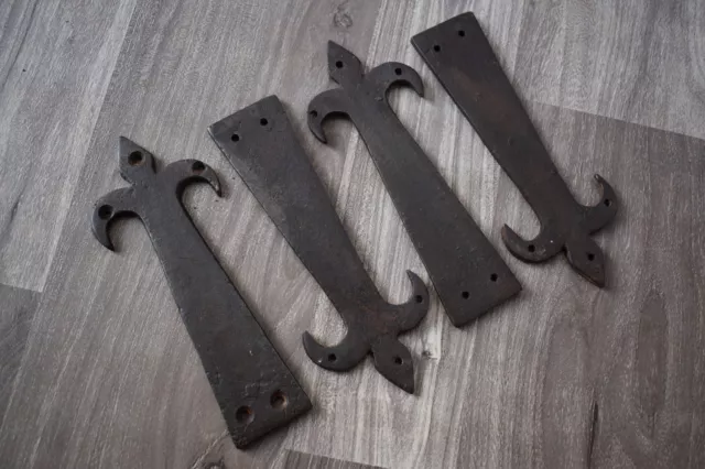Hinges Vintage Odd Hand Forged Iron Strap Barn Gate Farm Decorative 4 Pic 2