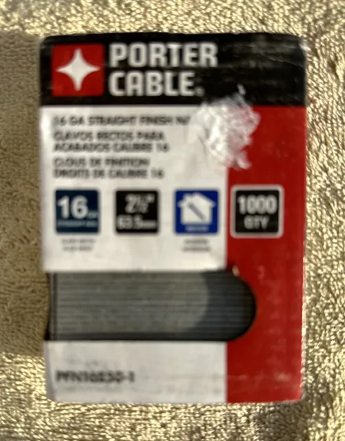 Porter Cable 16 Ga Finishing Nails No. Pfn 16250-1 -- 2-1/2" (1000)