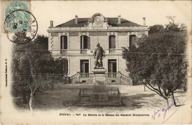 CPA AK KOUBA La Mairie et la Statue du General Marguerite ALGERIE (1146218)