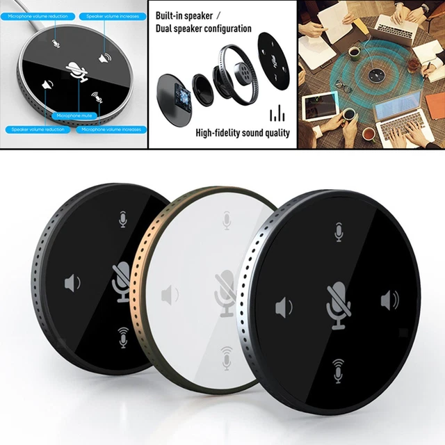 Microphone USB De Bureau - Réduction De Bruit, Bouton Mute Avec LED - Omnidirectionnel, Portée 3 M - Plug & Play Pour PC, Visioconférence (Zoom, Skype, Etc.)