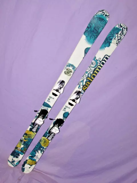 Salomon LADY women's all mtn Twin Tip skis 161cm with Salomon FF9 ski bindings ~