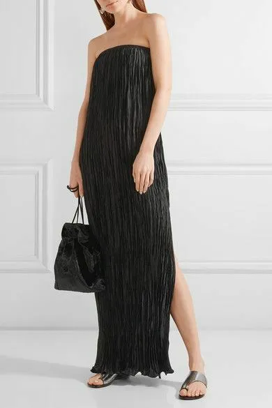 NWT ELIZABETH AND JAMES MSRP $775 Denver Plissé Crepe De Chine Maxi Dress 891542