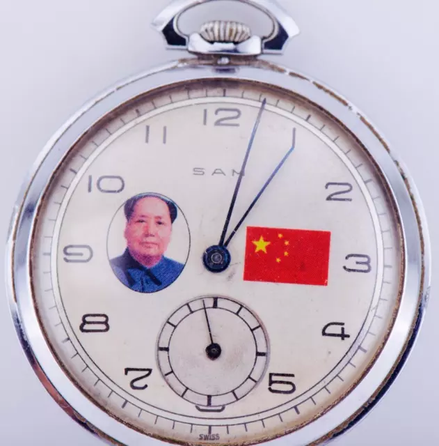 Rare Vintage Diplomatique Poche Montre Décerné Par Chinois Président Mao c1960's