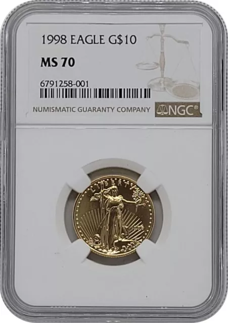 1998 1/4 oz American Eagle Gold coin NGC MS70