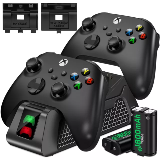 For XBox One Series S X Controller Charging Dock Station+2 Rechargeable Battery