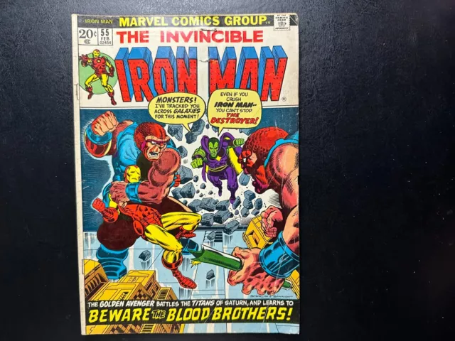 Iron Man #55 (1973) - 1st Appearance Thanos Drax Marvel Comic WHITE PAGES