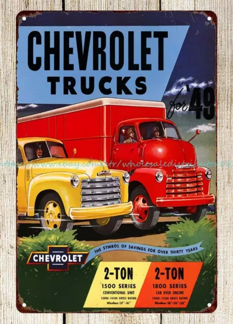 autos Trucks car auto 1949 metal tin sign Vintage poster