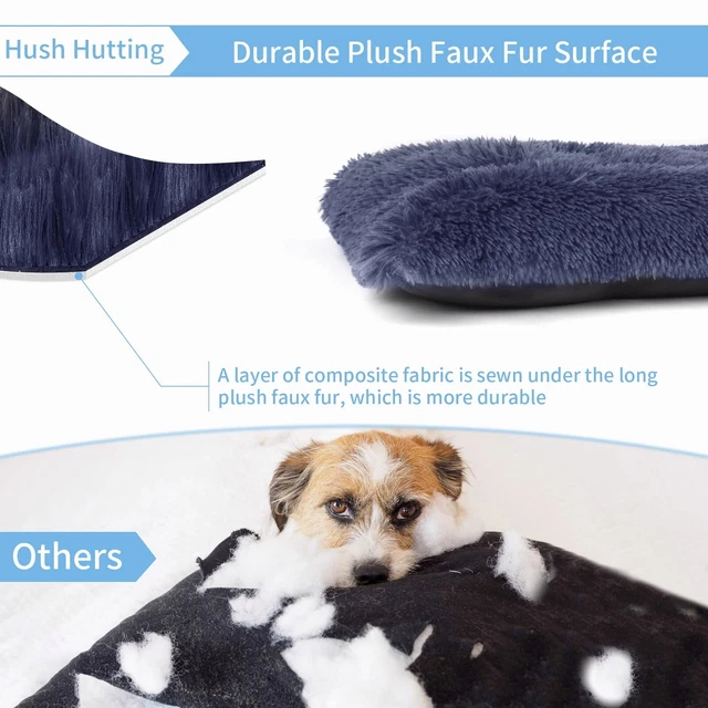 Super Soft Gray-Black Plush Dog Bed Memory Foam Warm Pet Dog Mats for Large Dog 3