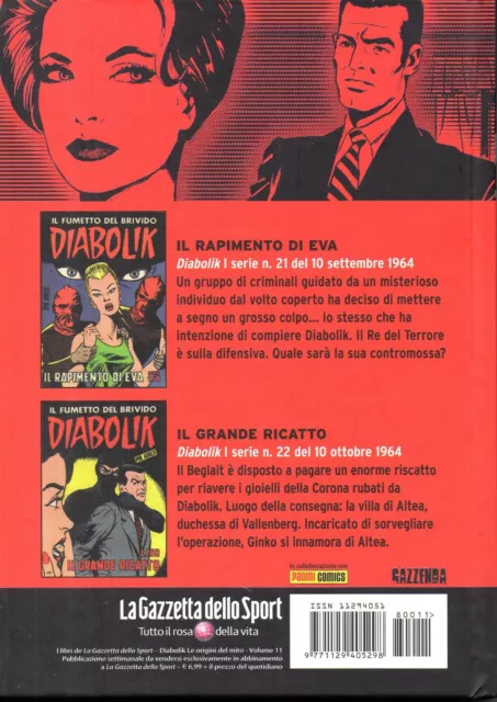 DIABOLIK - LE ORIGINI DEL MITO n.° 11 - 2008 PANINI COMICS GAZZETTA - EDICOLA! 2