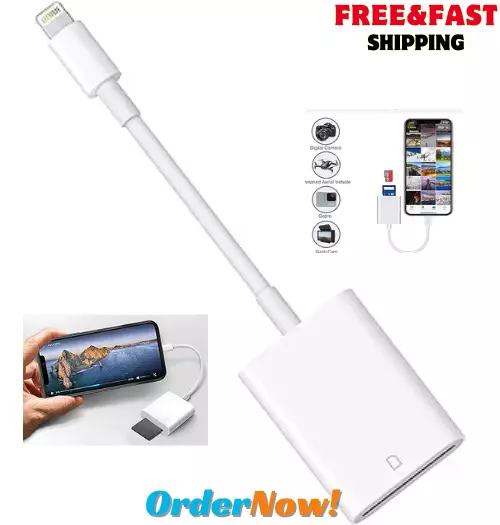 Lightning to SD Card Camera Reader for iPhone/iPad Memory Card Adapter Camera Ca