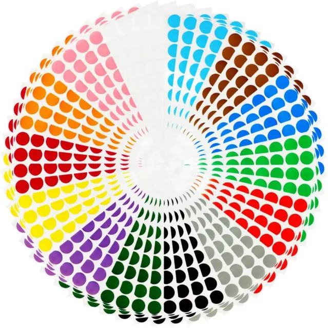 Color Coding Labels 2240Pcs 3/4’’ round Self-Adhesive Removable Circle Dot Stick