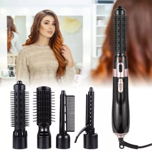 4 in 1 Hot Air Hair Dryer Brush Detachable Styler Negative Ion Scalp Massage