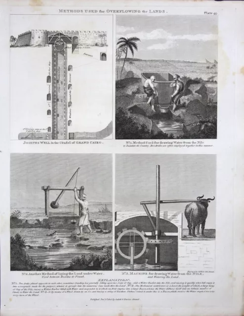 Cairo Joseph's Well methods inundation Alexandria Egypt Kupferstich 1803