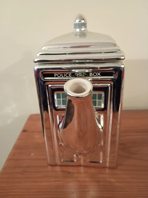 DOCTOR WHO CERAMIC teapot Chrome finish Tardis Police Call Box $30.00 ...