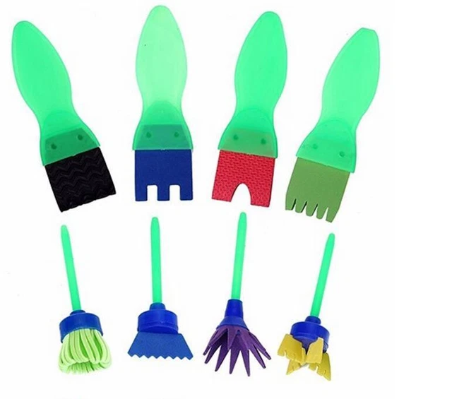 8 en 1 Mini Flor Esponja Pintura Pinturas Niños Niños Estudiantes Pintura También*TM