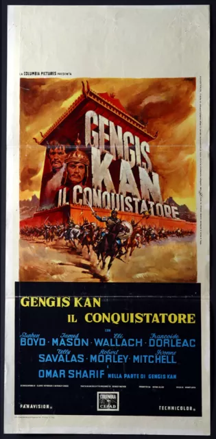 CINEMA-locandina GENGIS KAN IL CONQUISTATORE o. sharif, s.boyo H.LEVIN