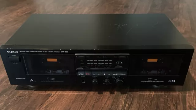 DENON DRW-650 Dolby HX Pro Precision Dual Stereo Cassette Deck Recorder Works