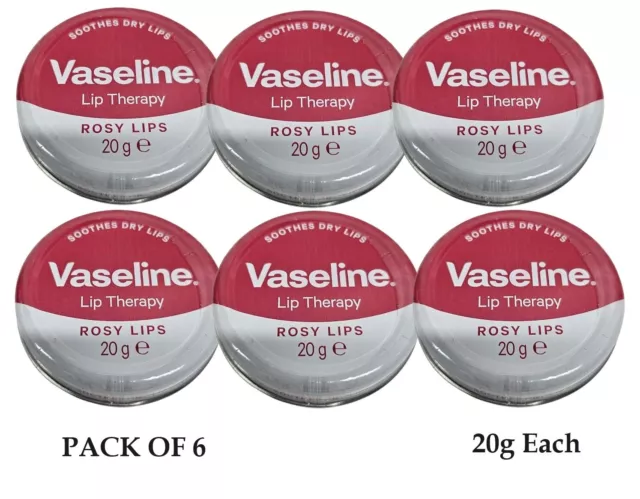 6 X Vaseline Lippen Therapie Rosig Lippen Dose 20g (Packung 6)