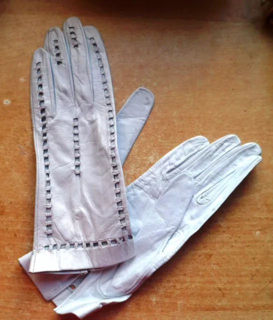 GUANTI donna in VERA PELLE real leather gloves gants, VINTAGE ORIGINALE ANNI '60