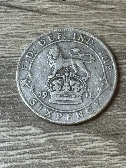 George V, Sixpence, 1918, 0.925 Silver