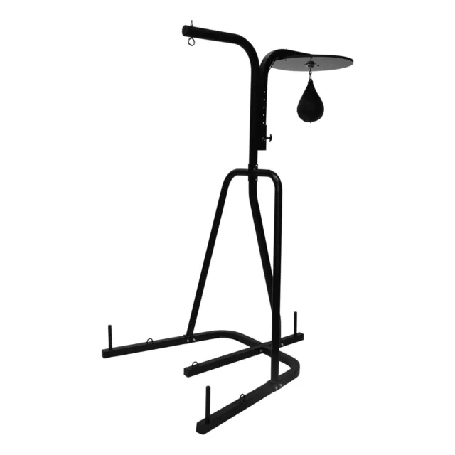 Boxing Punching Bag Rack - Boxing Stand - Black Rack + Speed Ball