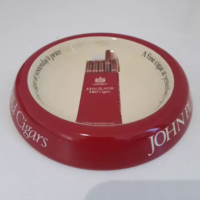 VINTAGE METAL JOHN PLAYERS MILD CIGARS ASH TRAY, VGC - Mancave , Bar Pub Shed