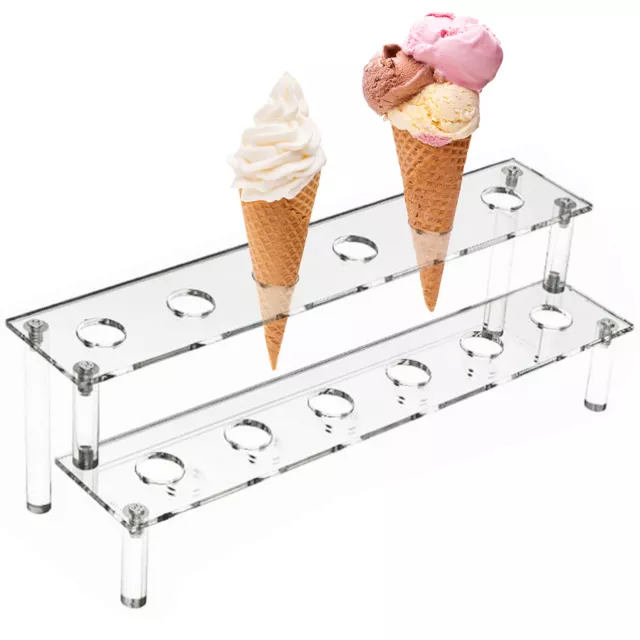 Acrylic Ice Cream Cone Holder 12 Holes Cone Cake Stand Counter Top Display