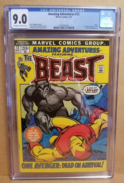 Amazing Adventures #12 Cgc 9.0 (Vf/Nm Ow/W) Furry Beast Vs Iron Man! 1972