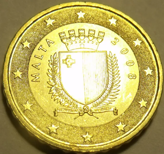 Gem Unc Malta 2008 10 Euro cents~Relief Map Of Europe~Free Shipping