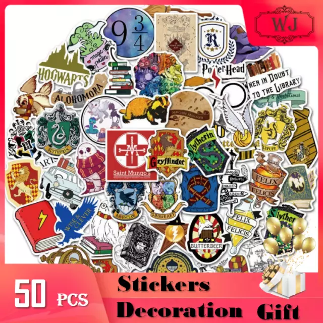 50pcs Harry Potter 3 Logo Wiards Hogwa Decal Stickers Laptop Waterproof Phone