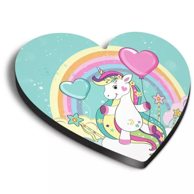 Heart MDF Magnets - Unicorn Rainbow Cloud Horse Kids #14742