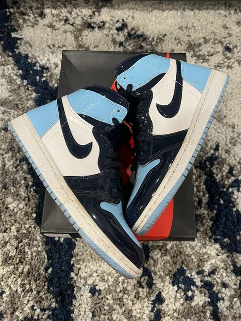 Nike Jordan 1 Retro High OG Blue Chill, UNC 2019 CD0481-401 Sz 9W/7.5M Patent Nike Jordan 1 Retro High OG Blue Chill, UNC 2019 CD0481-401 Sz 9W/7.5M Patent