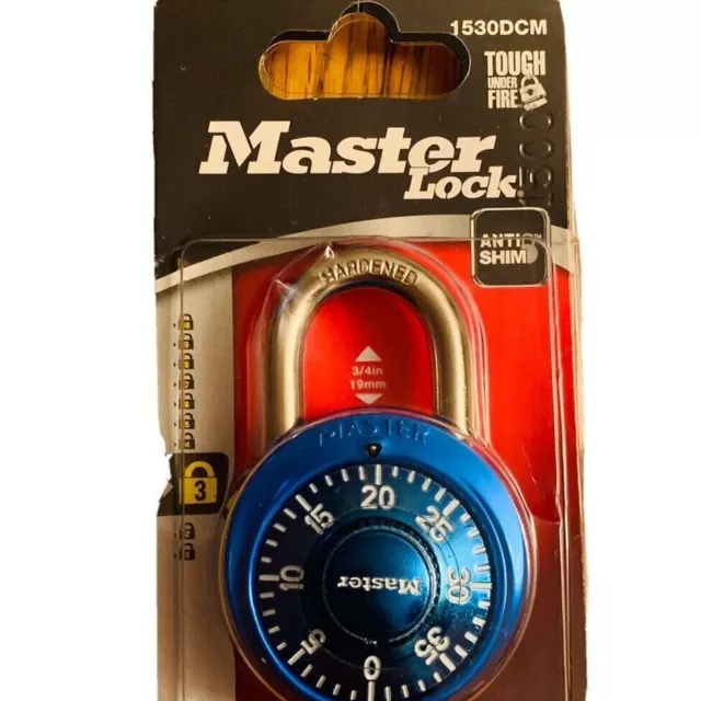 Master Lock Combination Padlock Standard Dial 1530DCM X-treme Cobalt Blue Gym