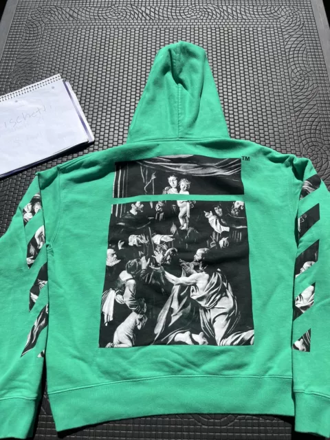 Off White Caravaggio Hoodie Green Size Medium Virgil Abloh