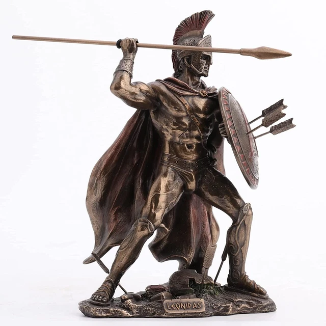 Veronese Design 8.5" Tall King Leonidas Greek Warrior of Sparta Cold Cast Bronze