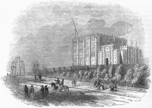 NORFOLK. Norwich Castle 1845 old antique vintage print picture