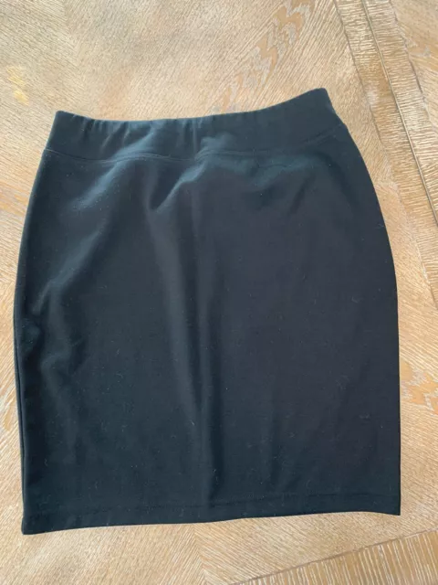 Style & Co Pencil Skirt Ponte Stretch Pull On Black Medium Waist 32” Length 21”