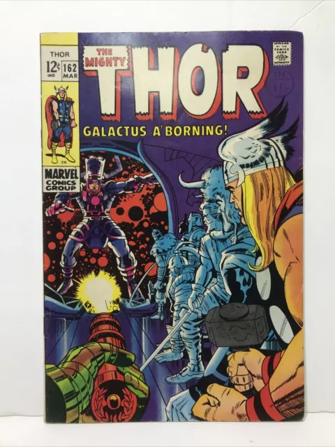 The Mighty Thor #162 1969 Marvel Comics Kirby Lee Origin of Galactus VF- 7.5