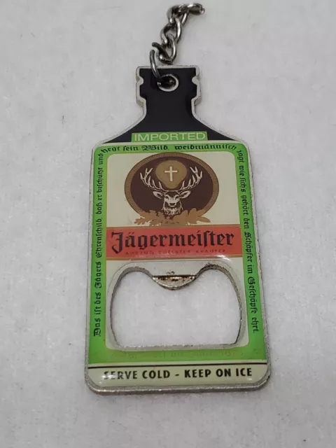 Jagermeister Key Chain Bottle Opener Vintage Liqueur Adware Metal 3" Long
