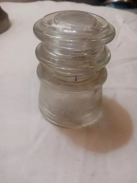 Vintage Hemingray/ NO. 10 Clear Glass Insulator. Near Mint FREE SHIPPING i14