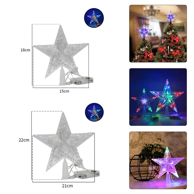 Hermosos accesorios únicos con decoración de la copa de un árbol estrella brillante