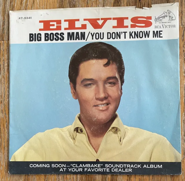 Elvis Presley Big Boss Man You Don't Know RCA Victor 47-9341 45rpm (1967) VG+