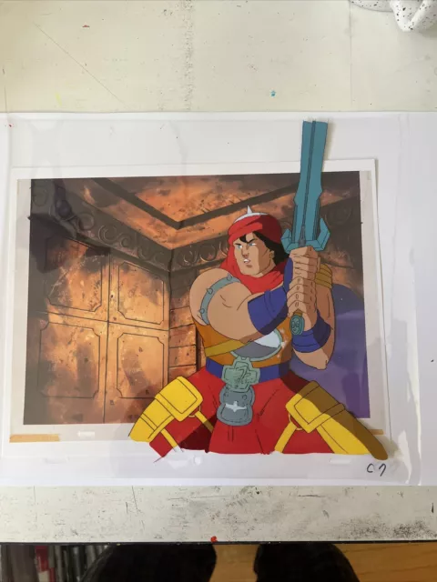CONAN THE BARBARIAN original ANIMATION CEL background production art ADVENTURER