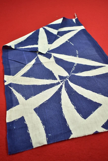 Vintage Japanese Fabric Cotton Antique Boro Patch Indigo Blue Dyed 22.4"/MM58/35